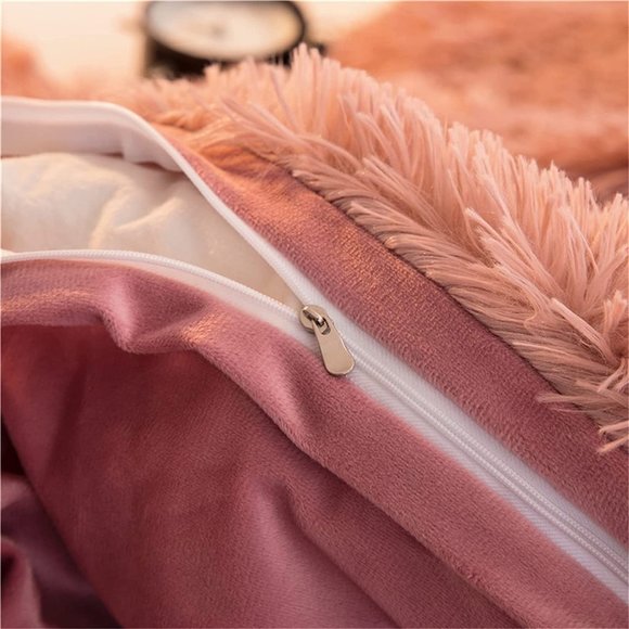 - New Luxury Faux Fur Duvet Cover,Cute Plush Comforter Set (1 Faux Fur Duv… - Picture 12 of 14